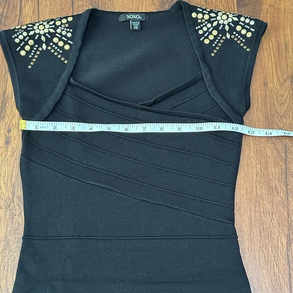 XOXO Black With Gold And Silver  Studs Midi Dress - Picture 6 of 10